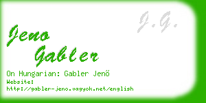 jeno gabler business card