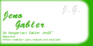 jeno gabler business card